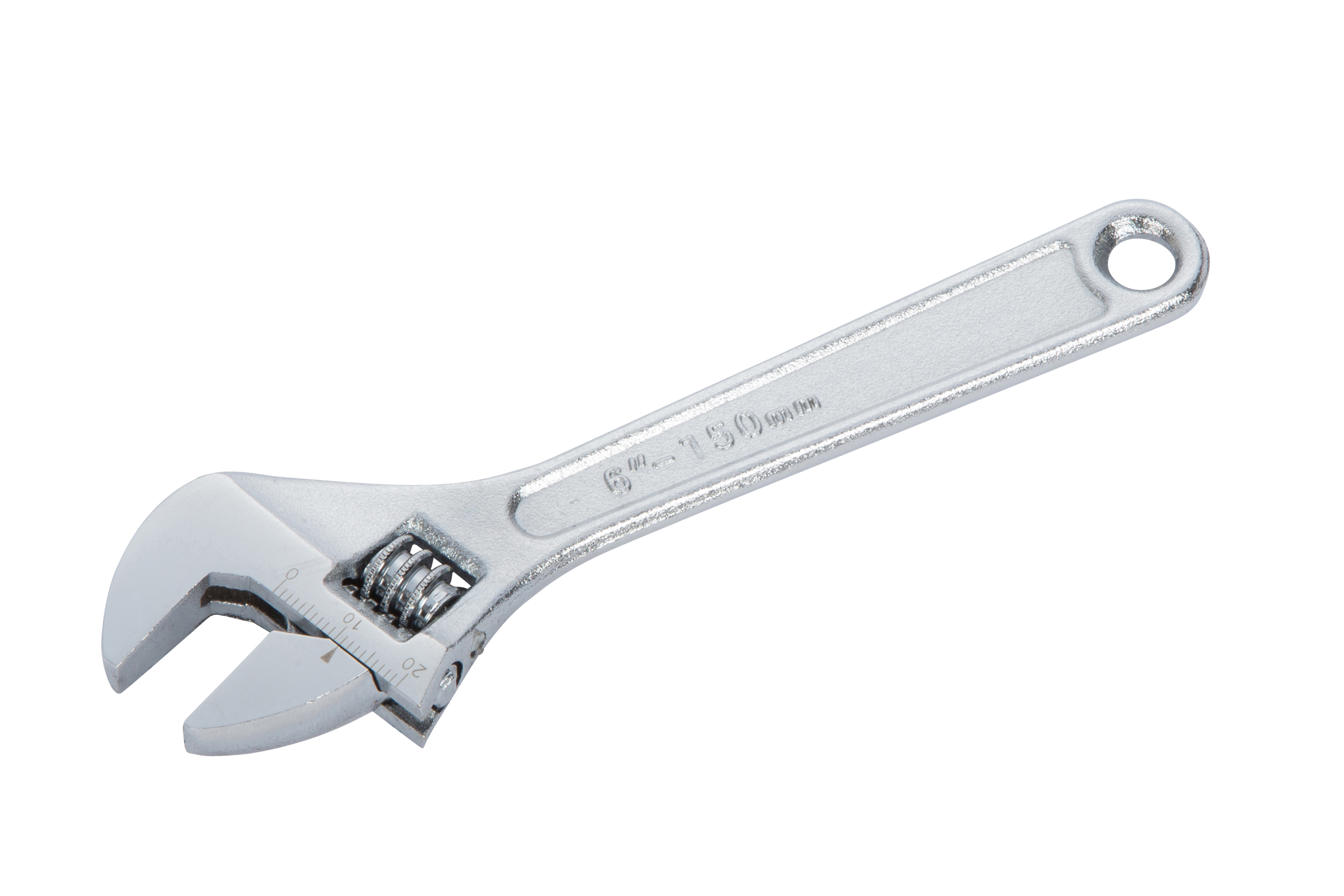 BlueSpot 150mm 6" Adjustable Wrench Carbon Steel Chrome Plated Offset Jaws 21mm - Image 2