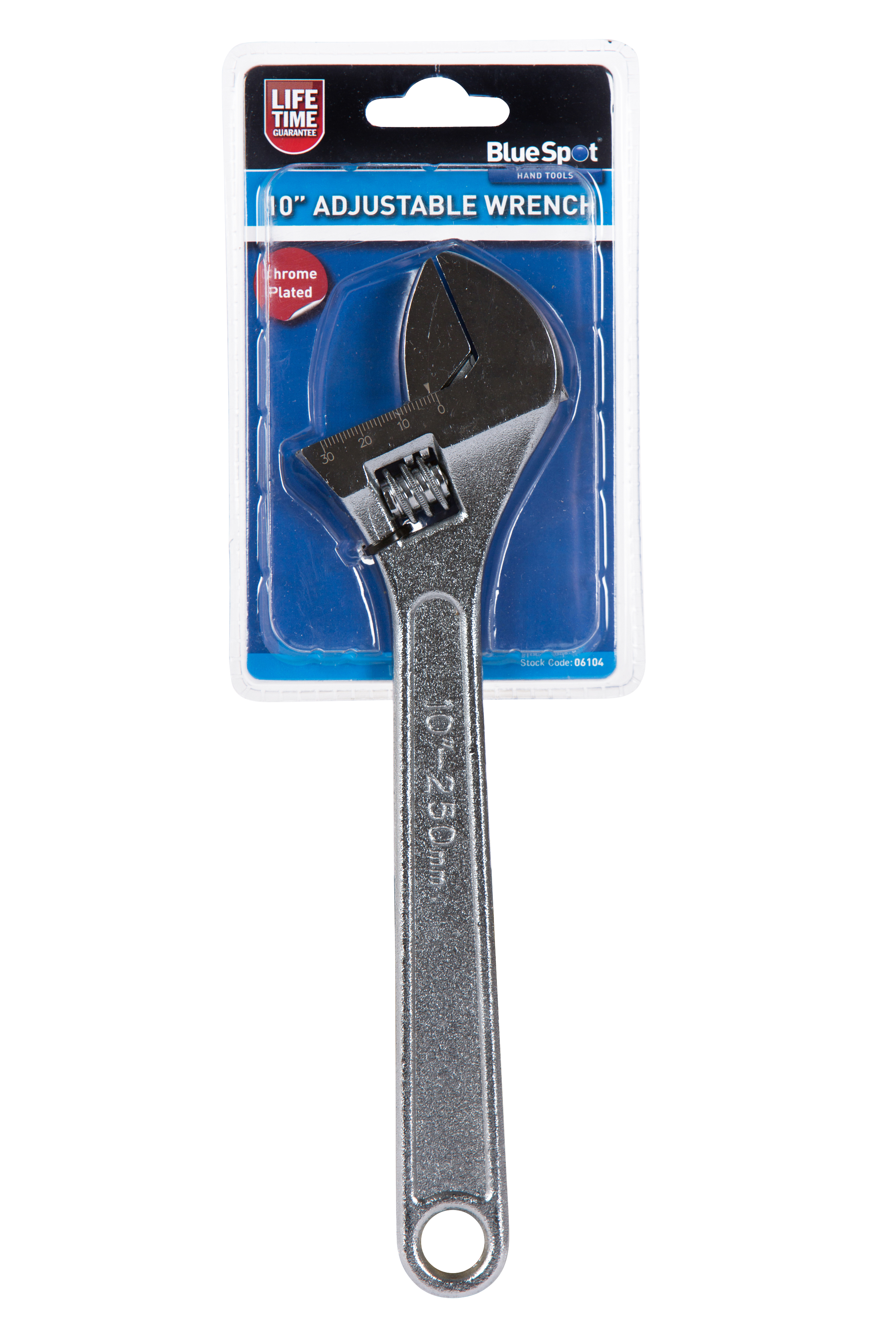 Bluespot Adjustable Wrench Spanner 10″ 250mm Carbon Steel Chrome 30mm