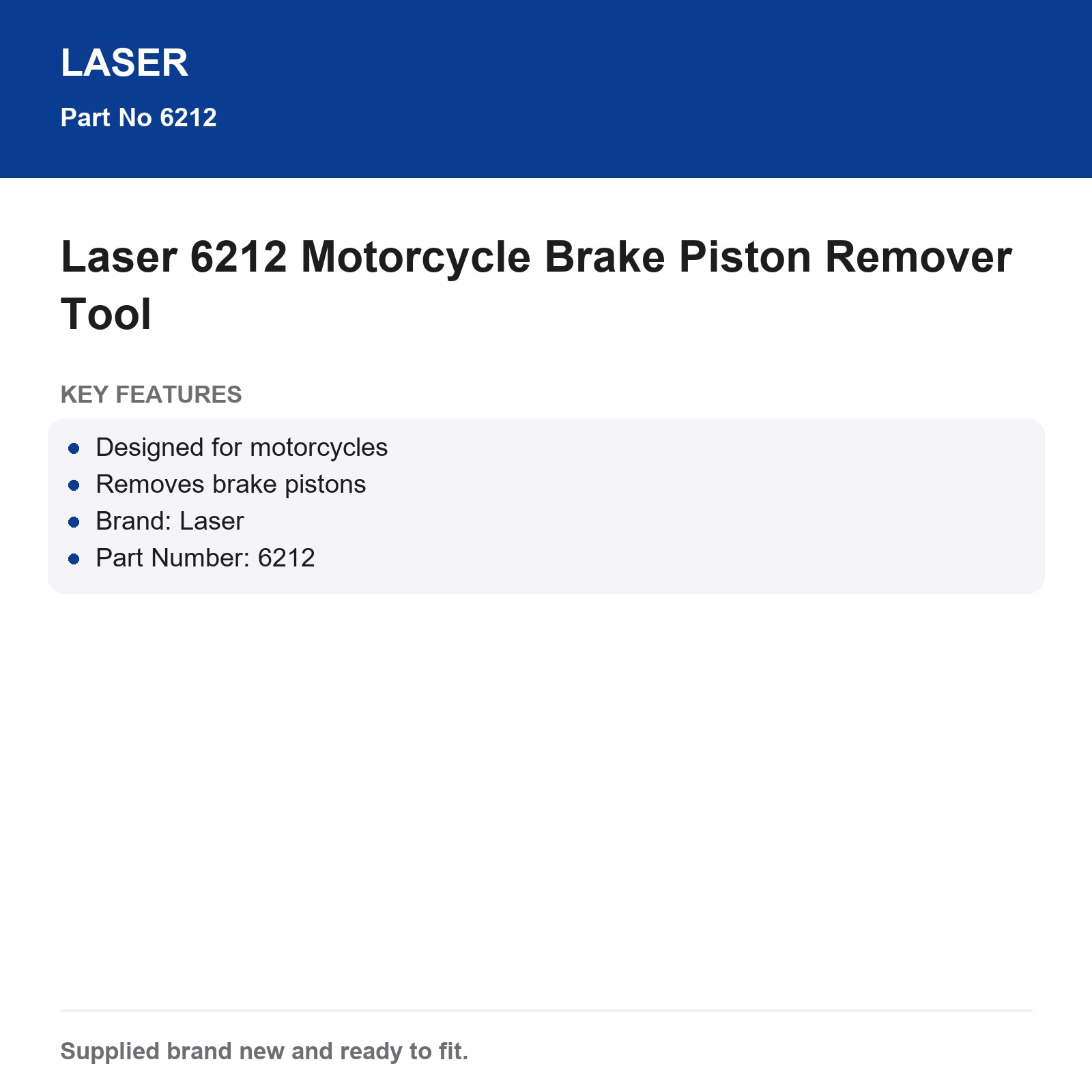 Laser 6212 Motorcycle Brake Piston Remover Extractor Tool - Image 8