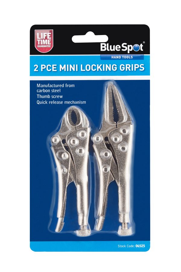 Mini Locking Plier Set BlueSpot 2pc 4″ 5″ 100mm 125mm