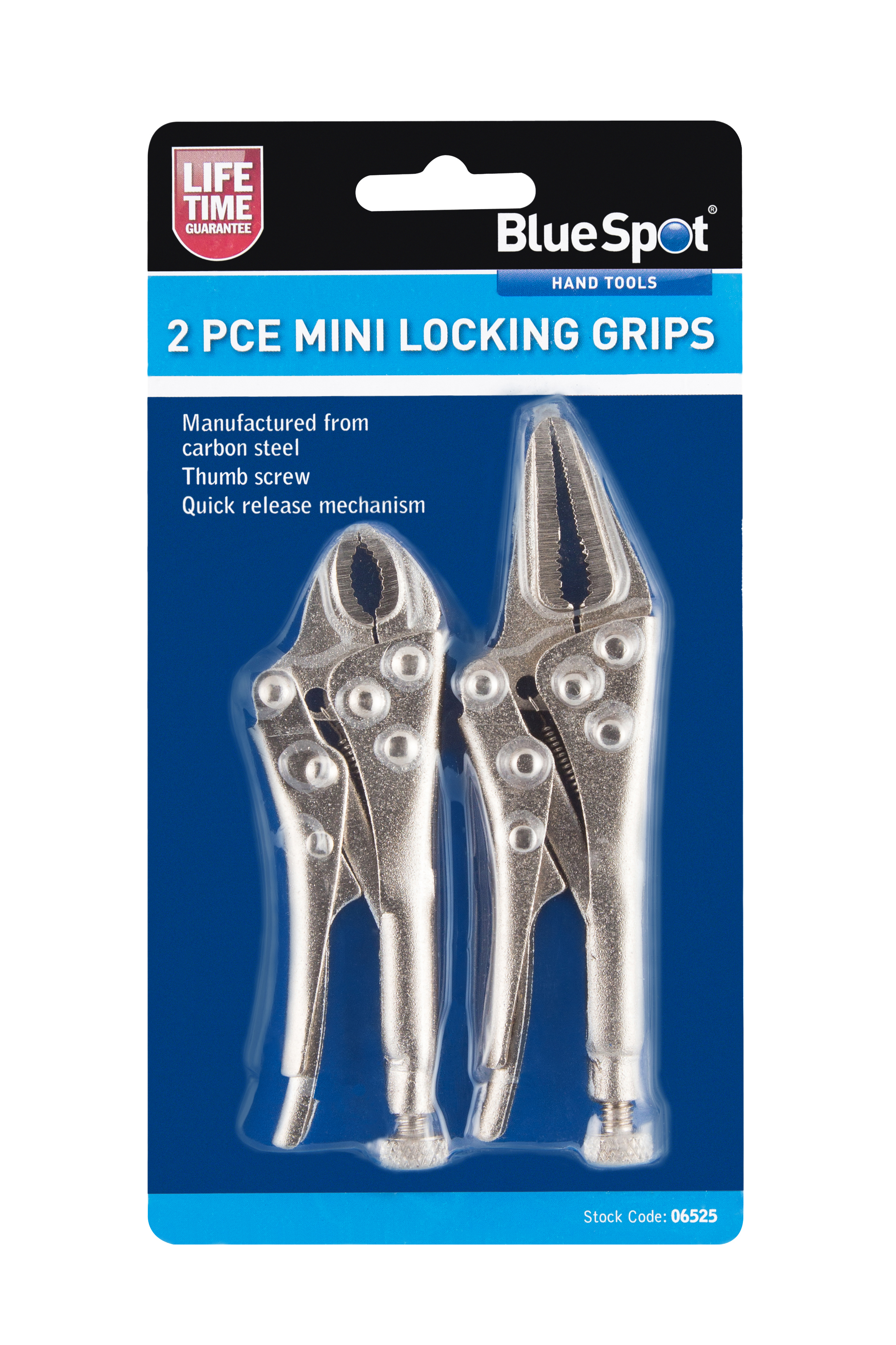 Mini Locking Plier Set BlueSpot 2pc 4″ 5″ 100mm 125mm