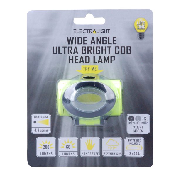 COB Headlamp 200 Lumen BlueSpot Electralight Wide Angle