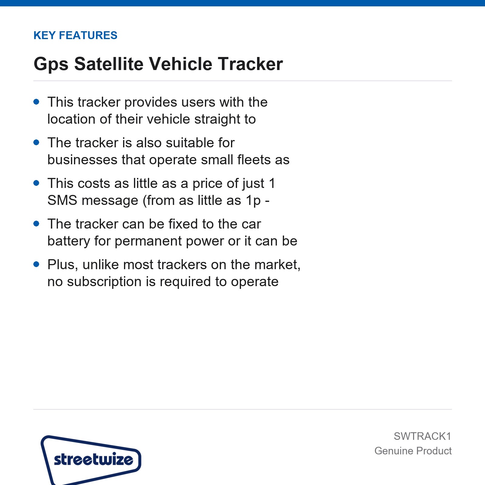 Streetwize GPS Tracker Car Van Caravan Vehicle Locator No Subscription - Image 4