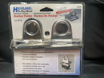 Highland Universal Chrome Tie Down Anchor Points Cargo Truck Bed Trailer