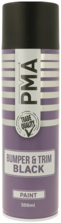 PMA Black Bumper & Trim Paint 500ml Car Plastic Vinyl Restoration Spray