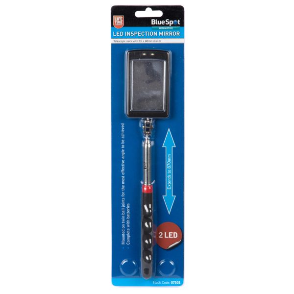 Bluespot Telescopic LED Inspection Mirror 870mm Car Underbody