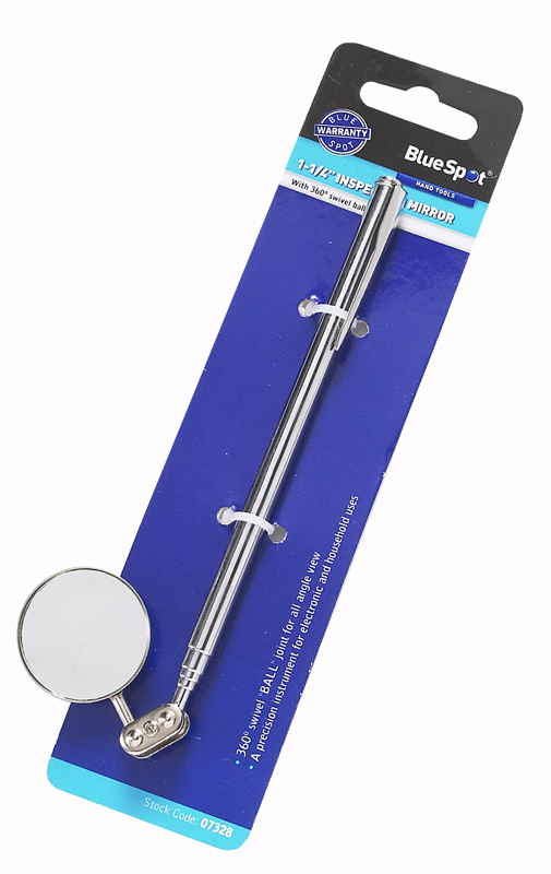 Bluespot Inspection Mirror Telescopic Swivel Workshop 180-635mm 360° Clip