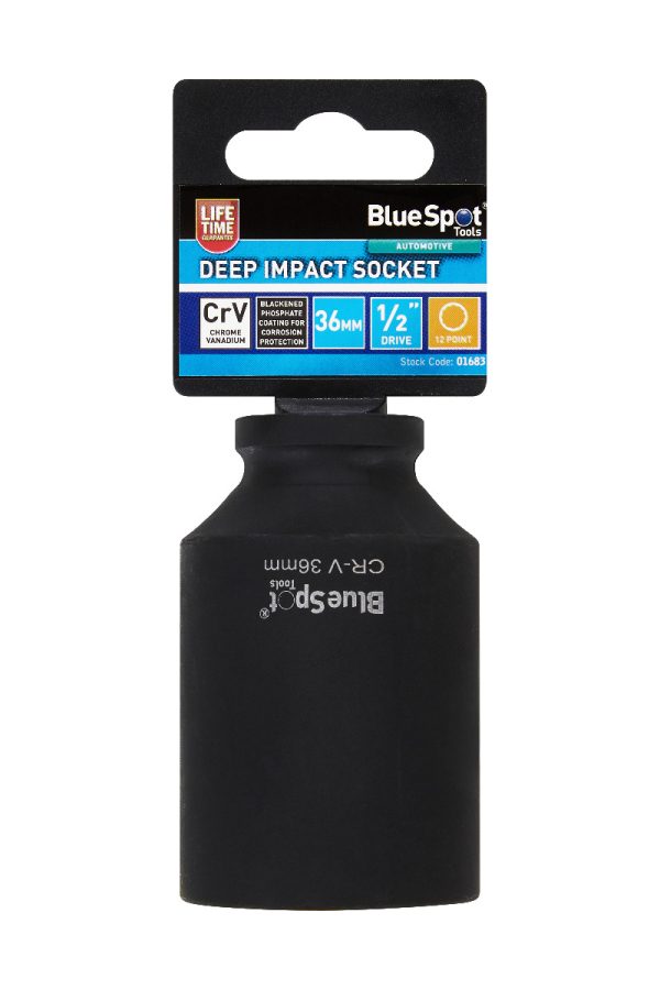 36mm BlueSpot 1/2″ Drive Deep Impact Socket 12 Point