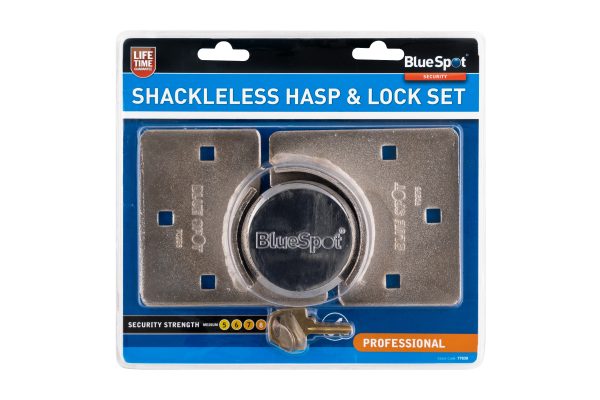BlueSpot Heavy Duty Shackleless Hasp Lock 5 Pin Brass Tumbler Commercial Vehicle