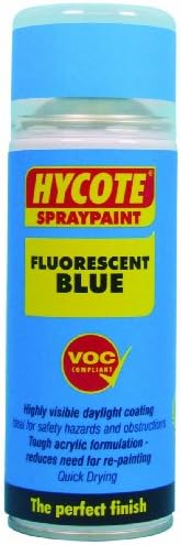 Hycote Fluorescent Blue Safety Paint Aerosol Spray 300ml Tough Acrylic