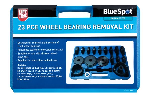 BlueSpot 23pc Wheel Bearing Removal Insertion Kit Hardened Steel FWD Car