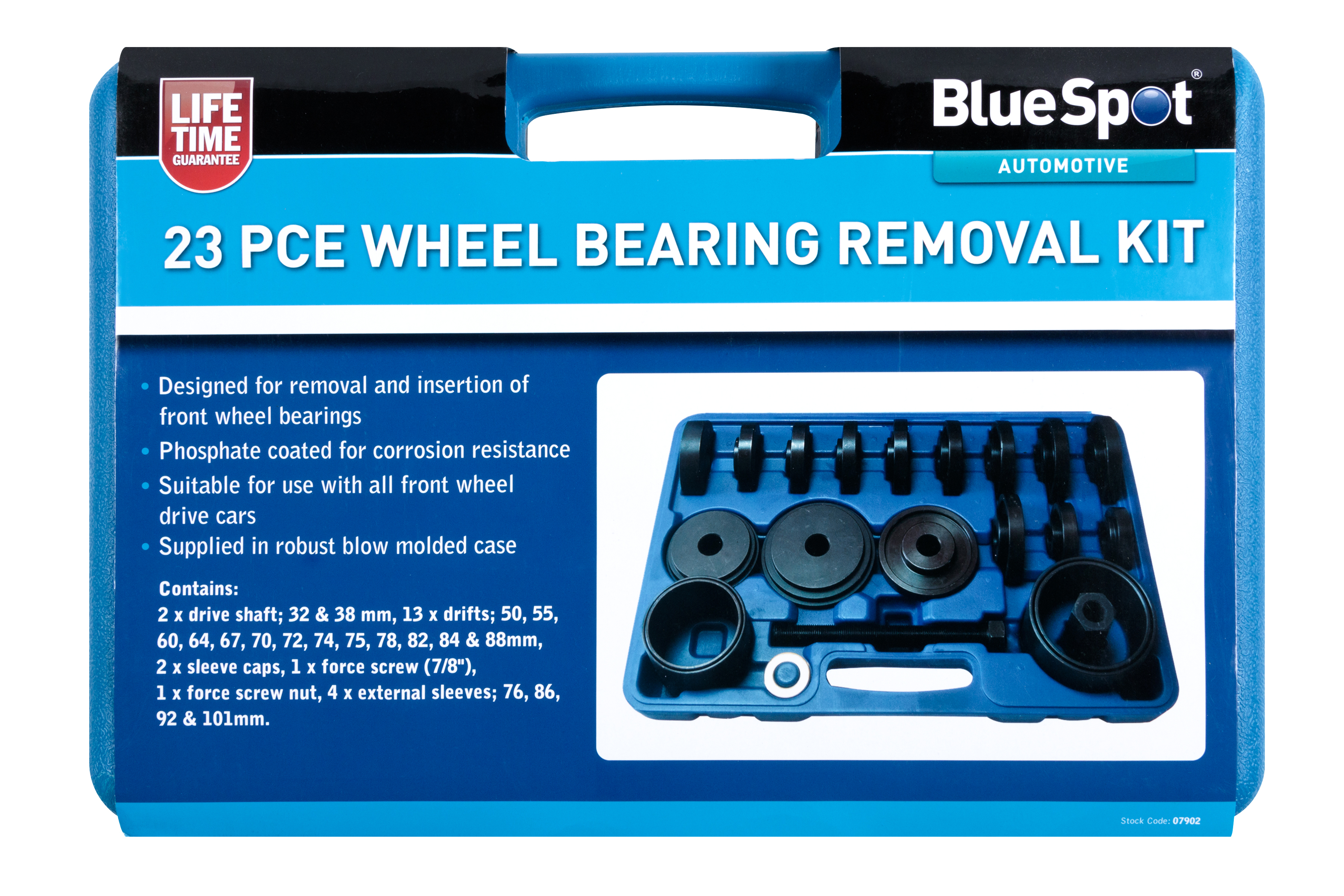 BlueSpot 23pc Wheel Bearing Removal Insertion Kit Hardened Steel FWD Car