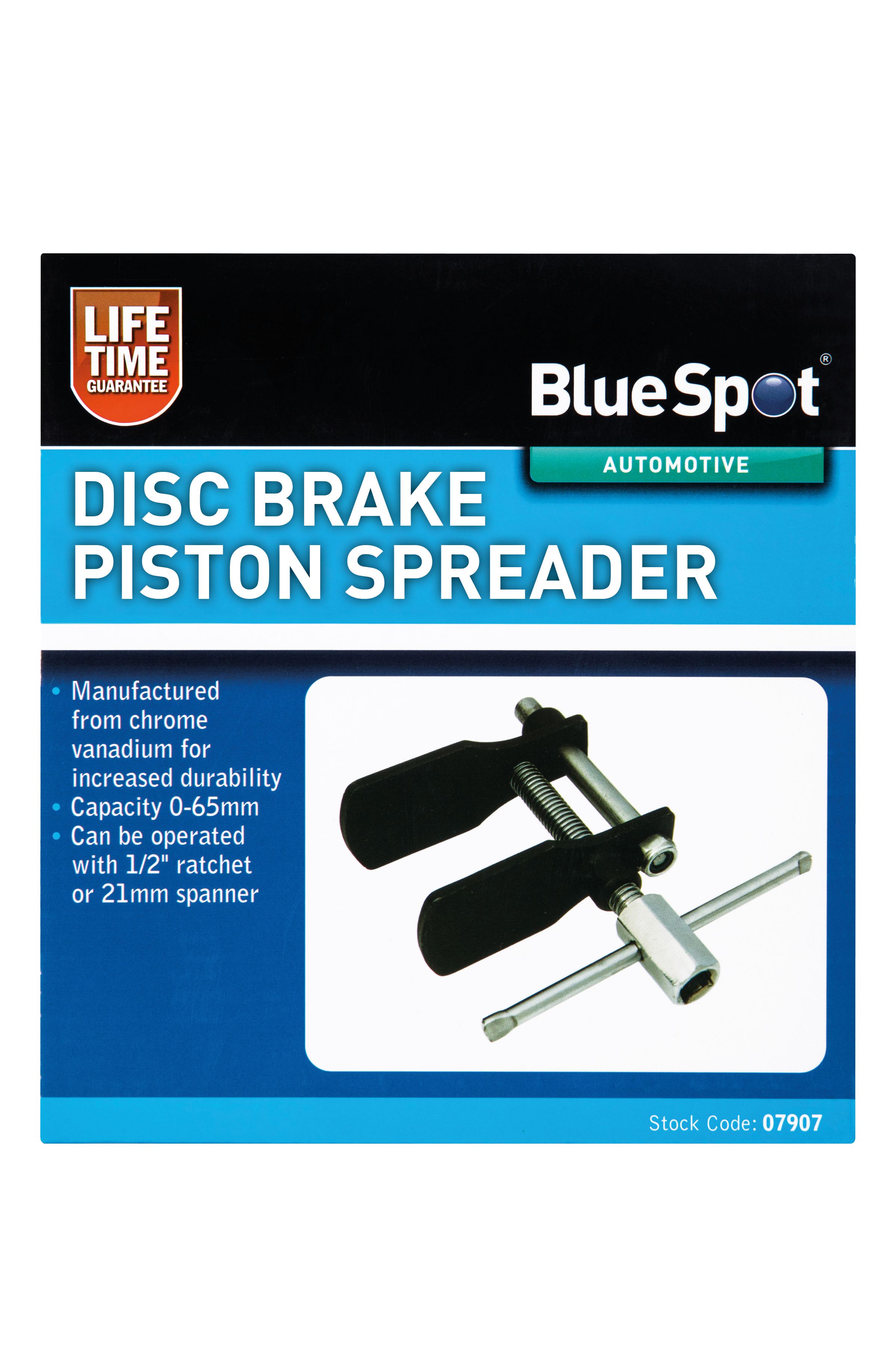 BlueSpot Disc Brake Caliper Piston Spreader 0-65mm Car 1/2″ Ratchet Spanner