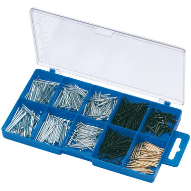 Draper HW12 485pc Nail & Pin Assortment Kit Fastener Hardware Workshop