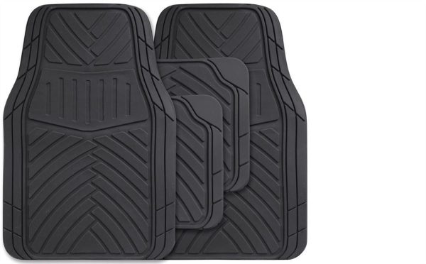 Streetwize Splendor Black Rubber Car Floor Mats 4pce Universal Fit