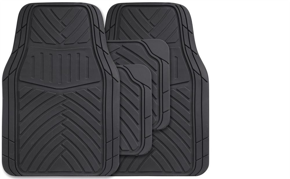 Streetwize Splendor Black Rubber Car Floor Mats 4pce Universal Fit