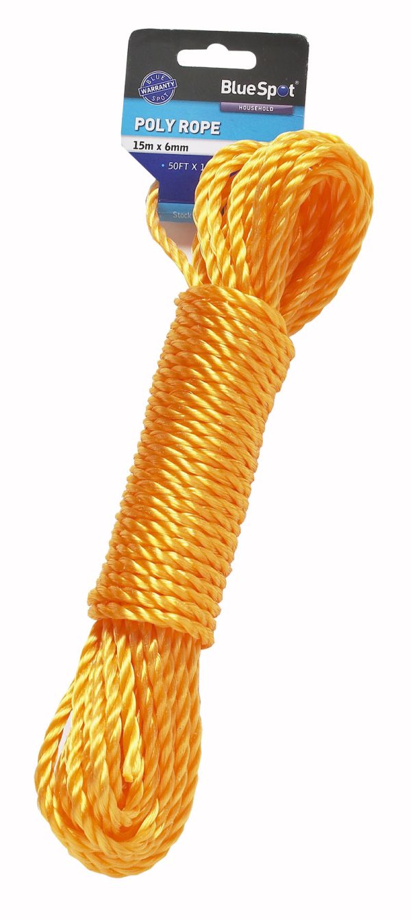 Bluespot Poly Rope Tie Down Strap 15m x 6mm Durable