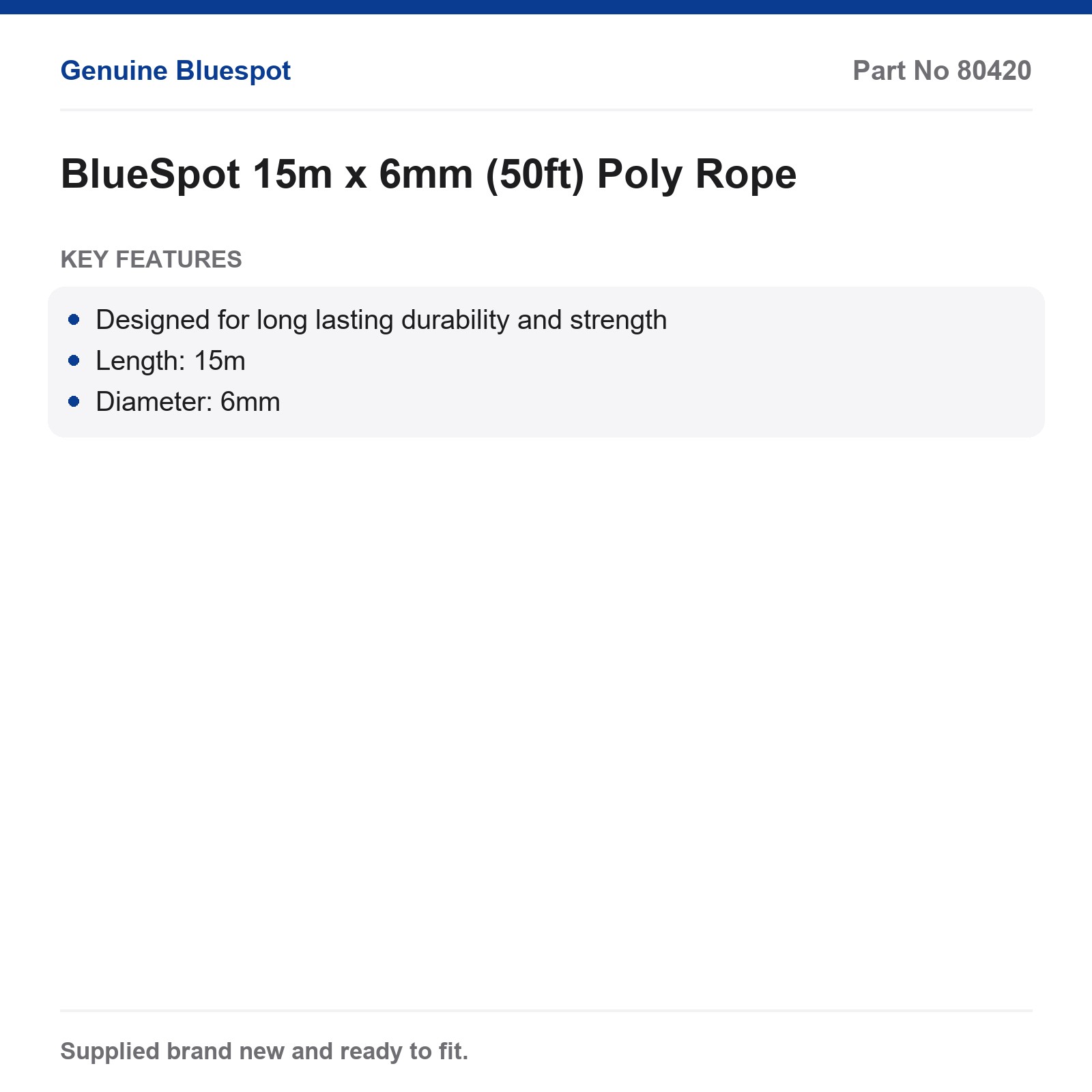 Bluespot Poly Rope Tie Down Strap 15m x 6mm Durable - Image 3