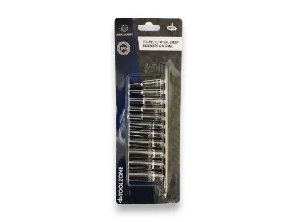 Toolzone Socket Set 1/4 Deep CRV 11PC