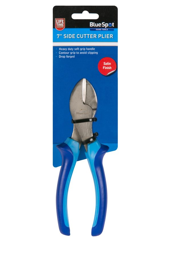 BlueSpot 180mm 7″ Side Cutter Plier Drop Forged Micro Plated Steel Soft Grip