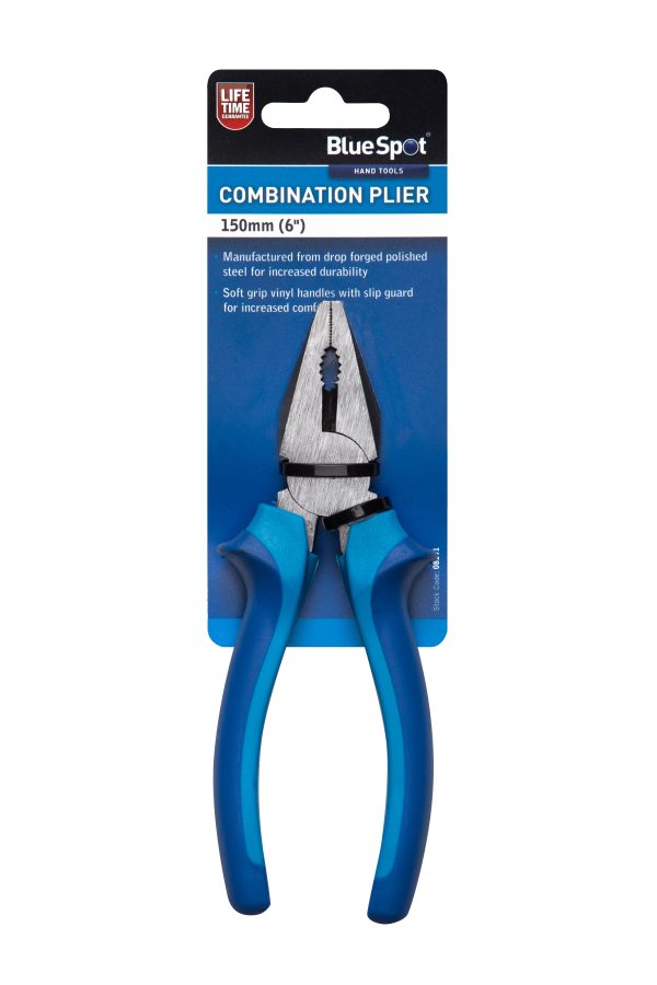 Bluespot Combination Pliers 150mm (6″) Drop Forged Steel Soft Grip