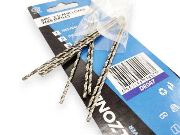 Toolzone 8PC 2mm Long Series HSS Drill Bit Set - Image 2