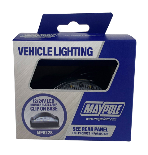 Maypole 10-30V LED Number Plate Lamp Clip-in Base Trailer Truck Lorry