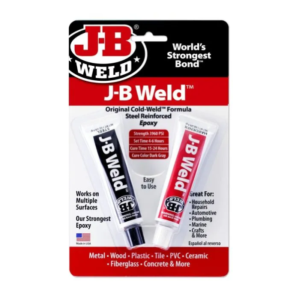 J-B Weld 8265-S Original Cold Weld Twin-Tube Epoxy Strong Permanent Bond Kit