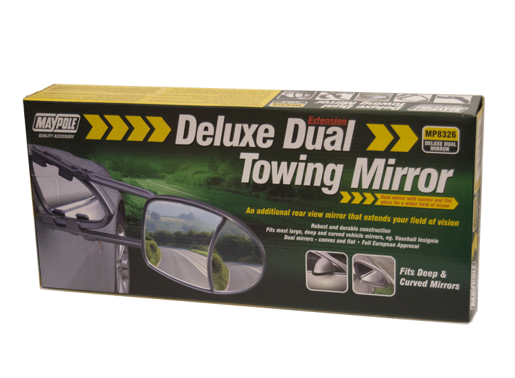 Maypole Dual Glass Aero Shaped Towing Mirror Caravan Car Extension Convex - Image 2
