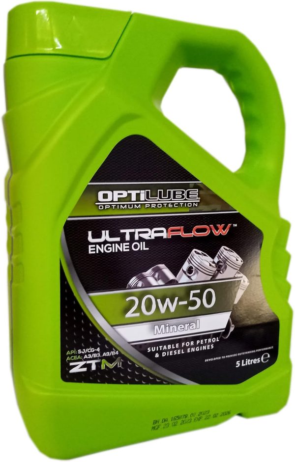 OPTILUBE 20W50 5L Engine Oil Multi-Grade Motor Oil Car Lubricant Protection