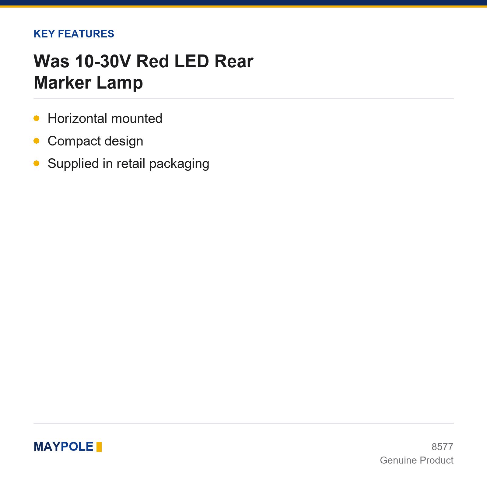 Maypole Red LED Rear Marker Lamp 10-30V Trailer Truck Lorry - Image 4