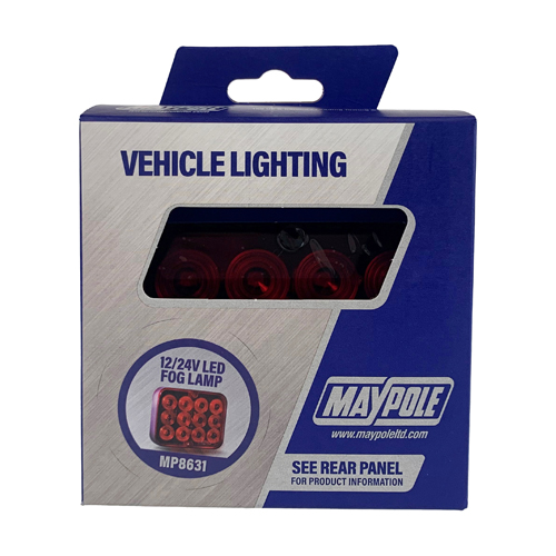 Maypole LED Rear Fog Lamp 10-30V Varivolt 12V 24V Trailer Truck Lorry