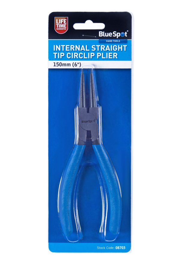 Circlip Plier Internal Straight Tip BlueSpot 150mm (6″)