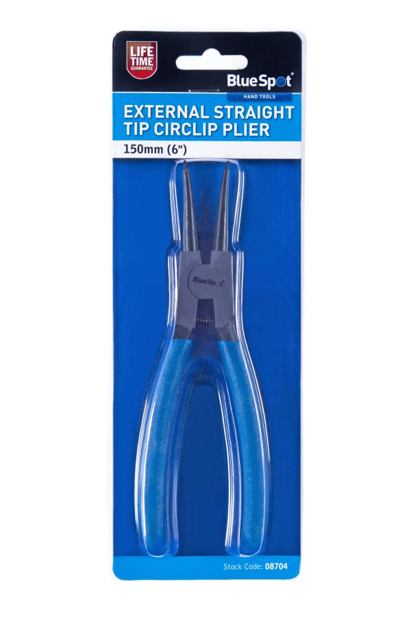 BlueSpot 150mm (6″) External Straight Tip Circlip Plier