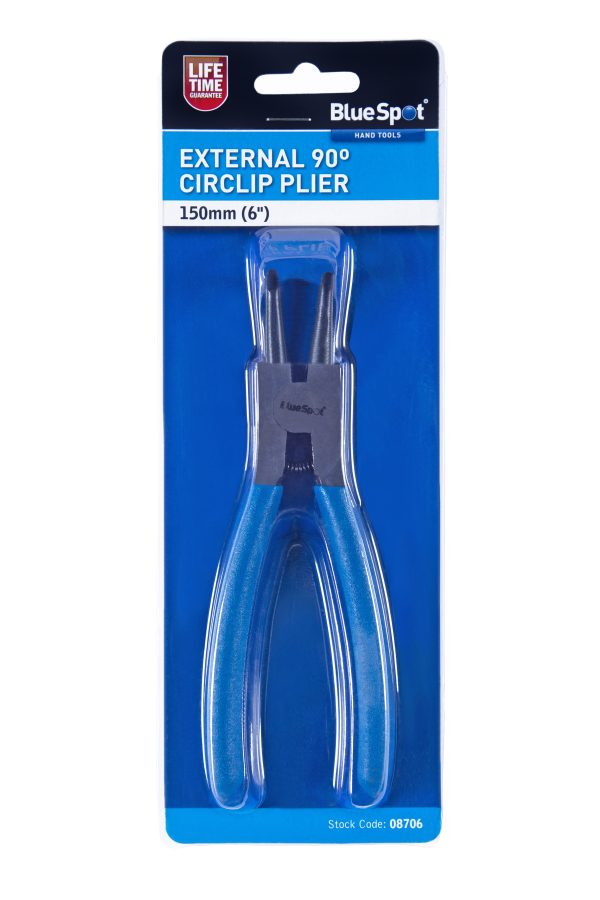 BlueSpot 150mm (6″) External Circlip Plier 90° Tip