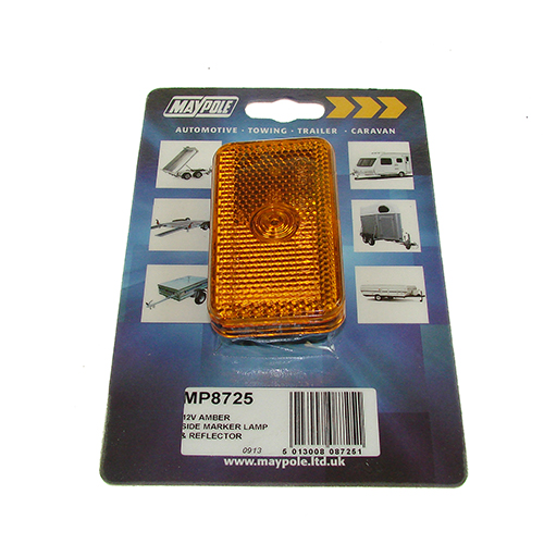 Maypole 12V 24V Amber Slimline Side Marker Lamp Trailer Truck Lorry LED