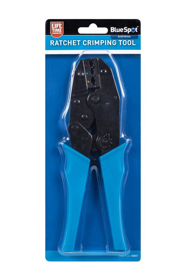 Bluespot Heavy Duty Hardened Steel Ratchet Crimping Tool Spring Loaded 0.5-6mm²