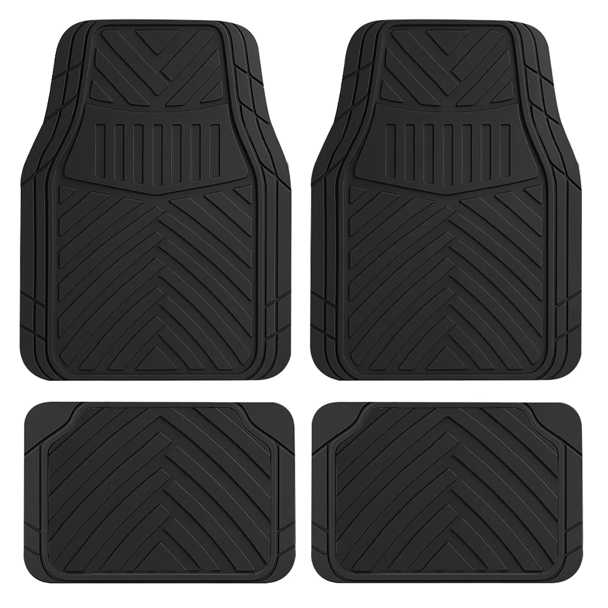 Streetwize Splendor Black Rubber Car Floor Mats 4pce Universal Fit - Image 2