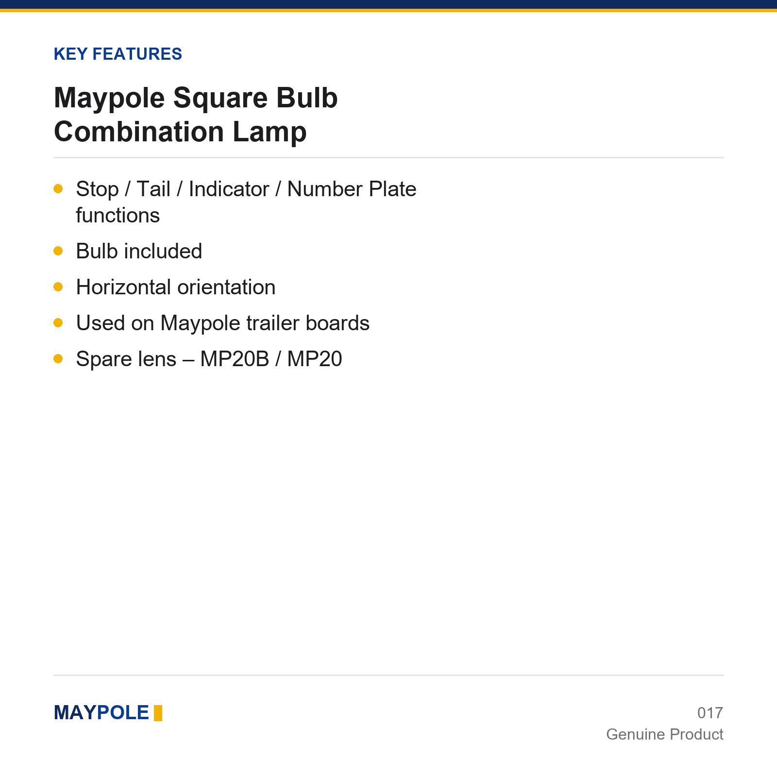 Maypole Square Bulb Combination Lamp Trailer Truck Lorry 12V 24V Rear Marker - Image 2