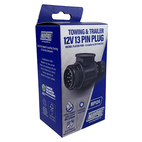 Maypole 12V 13 Pin Twin Cable Conversion Plug Trailer Caravan Towbar