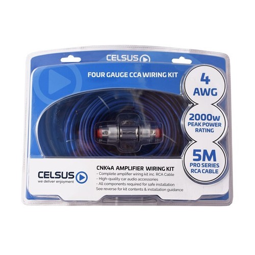 CELSUS CNK4A 4 AWG CCA Car Audio Amplifier Wiring Kit Power & Ground