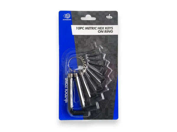 Toolzone 10PC Metric Hex Key Set On Ring HX018 - Image 2