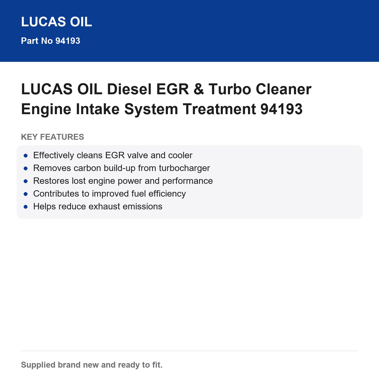 LUCAS OIL Diesel EGR & Turbo Cleaner Intake System Treatment 94193 - Image 3