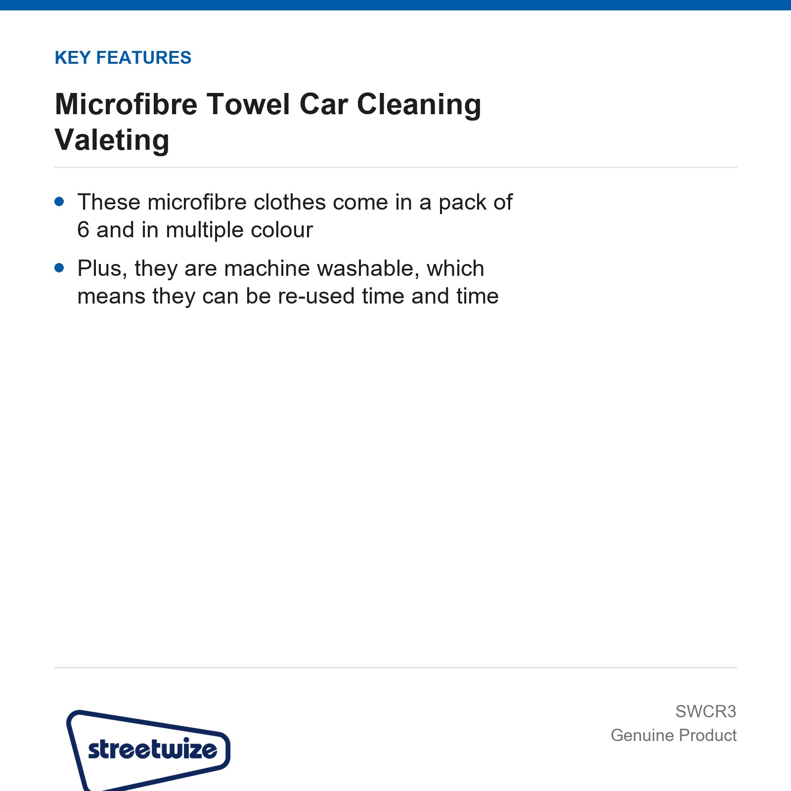 Streetwize Microfibre Towel Car Cleaning Valeting Caravan Trailer - Image 4