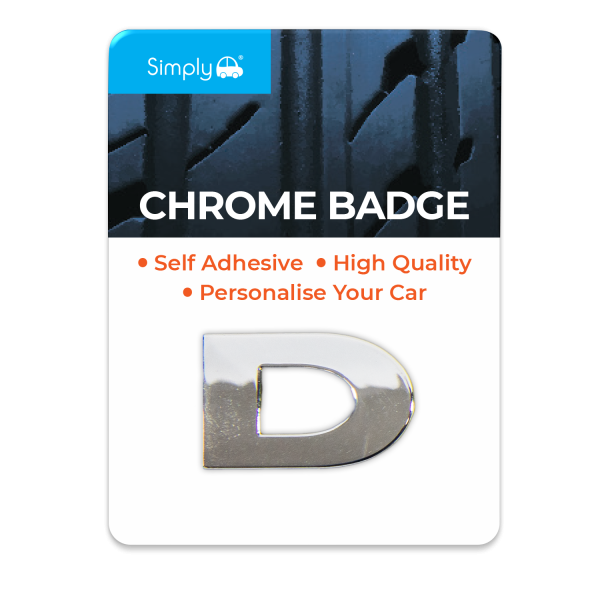 Simply Chrome Car Badge Letter D