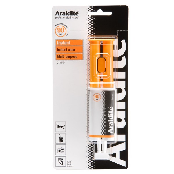 Araldite Instant Adhesive 24ml Syringe Fast Curing Strong Bond Repair Glue