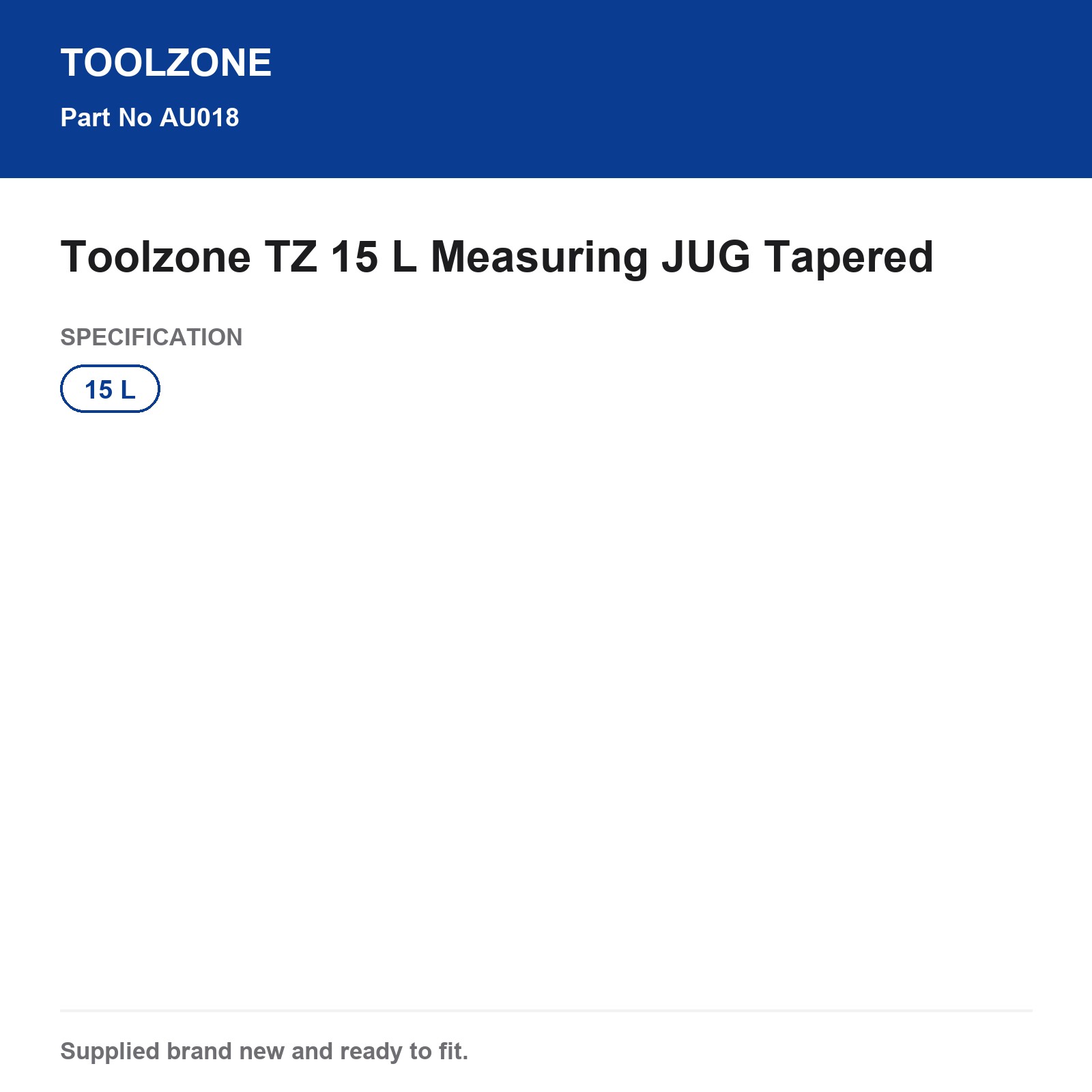 15L Tapered Measuring Jug Toolzone AU018 - Image 3