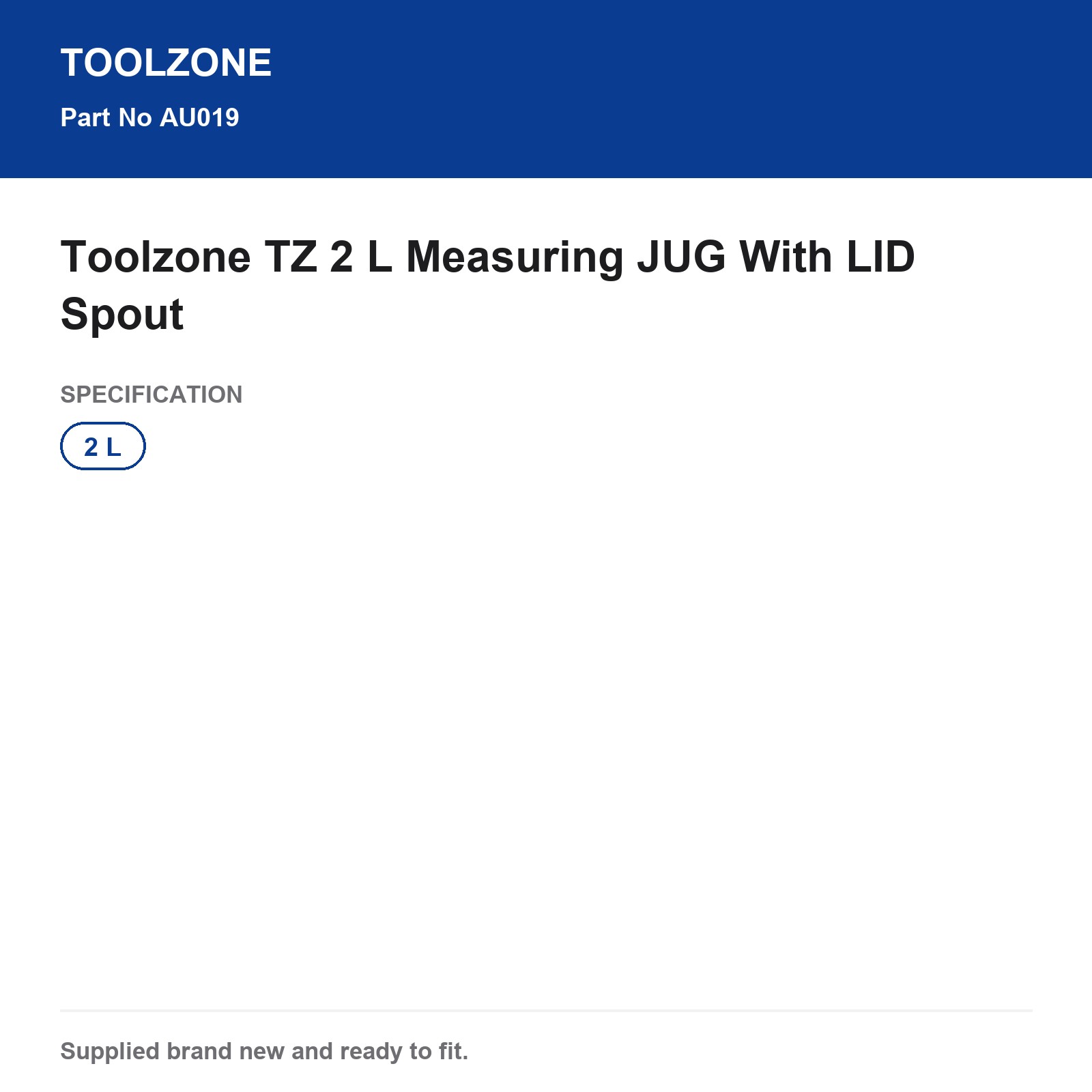 Toolzone Measuring Jug 2L with Lid & Spout - Image 5
