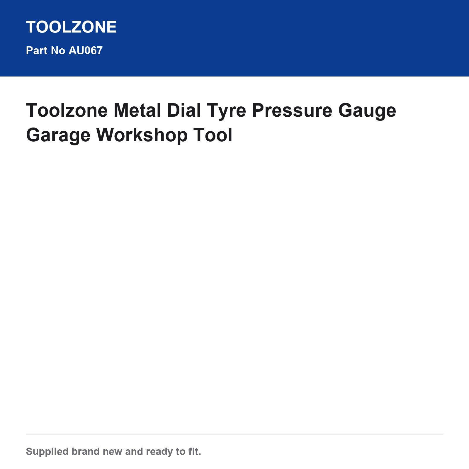 Tyre Pressure Gauge Metal Dial Toolzone Garage Workshop Tool - Image 5