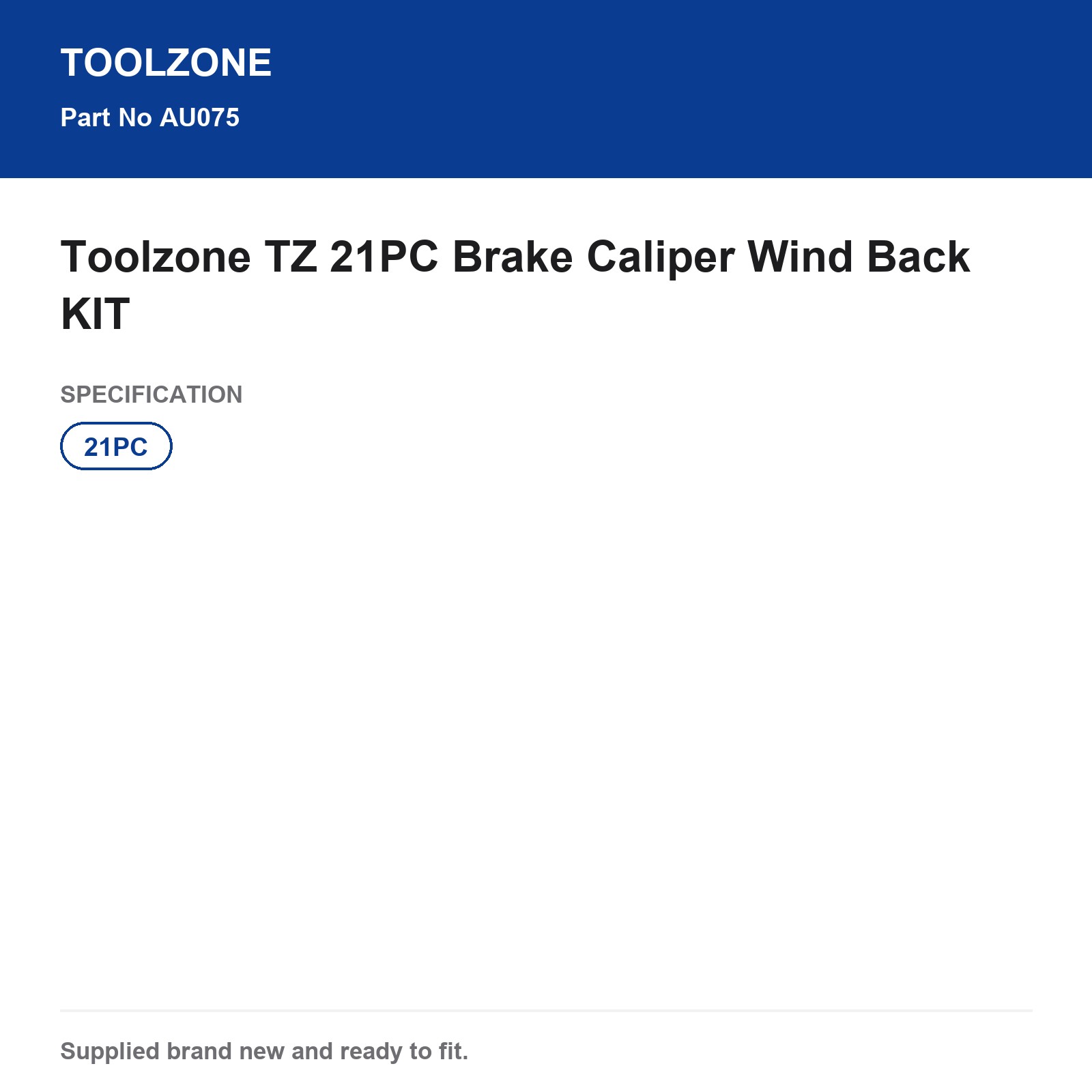 Brake Caliper Wind Back Kit 21PC Toolzone AU064 - Image 3